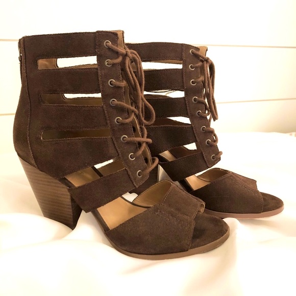 Nine West Shoes - Nine West Brown Suede Lace-up Heel, Size 6.5